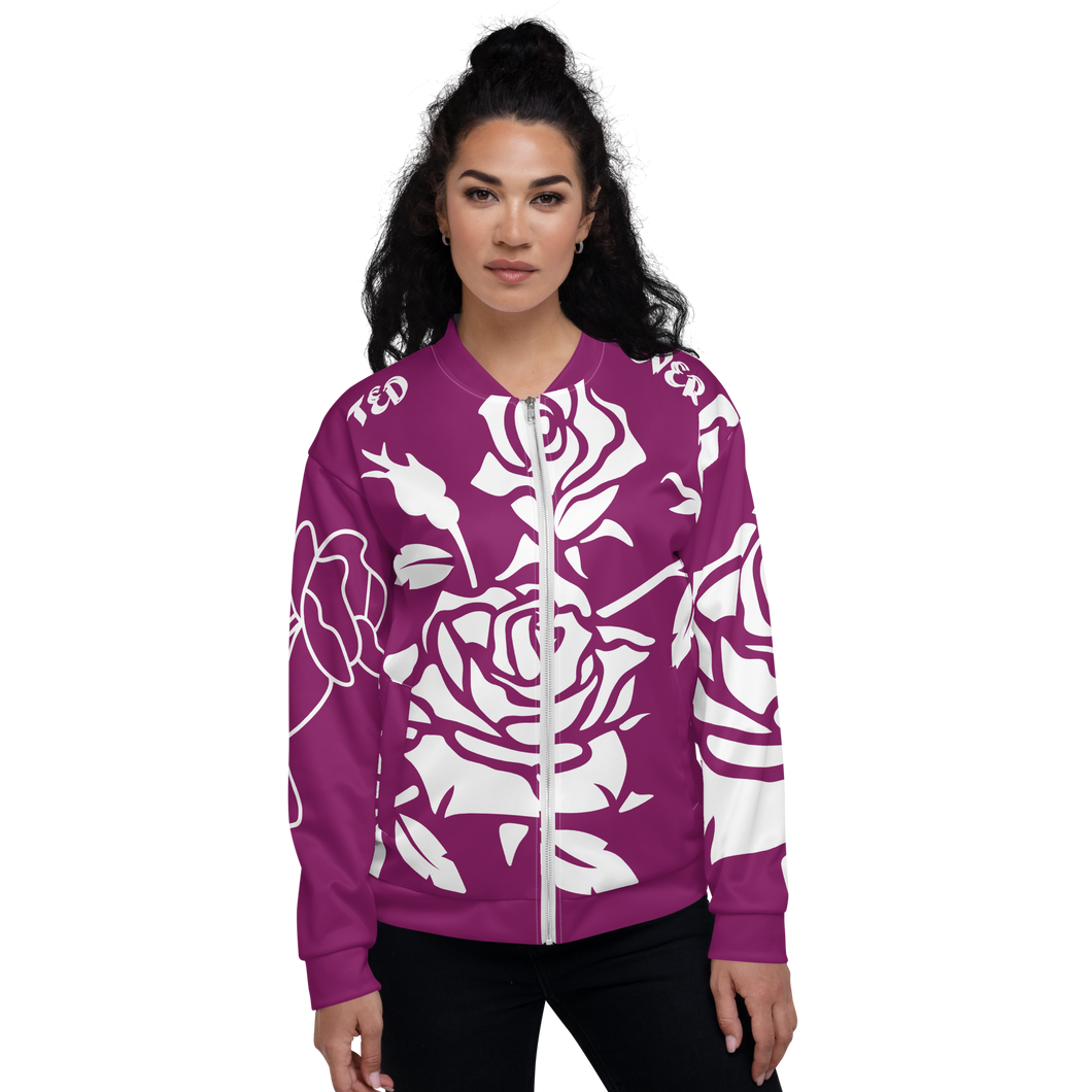 Purple Rose Ted Ever Unisex Bomber Jacket