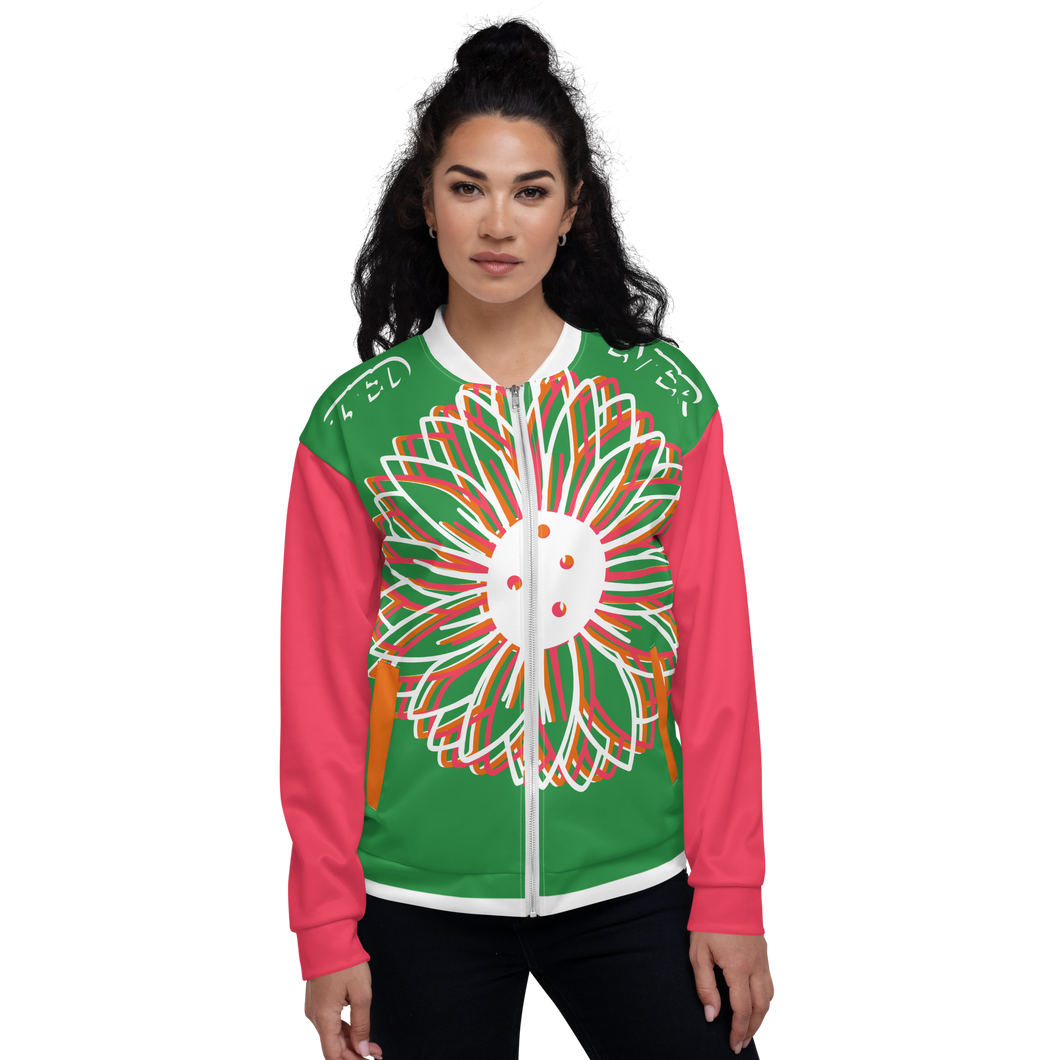 Ted Ever Custom Abstract Flower Unisex Bomber Jacket